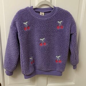Tucker + Tate Lavender Fleece Sweater with Cherry Design